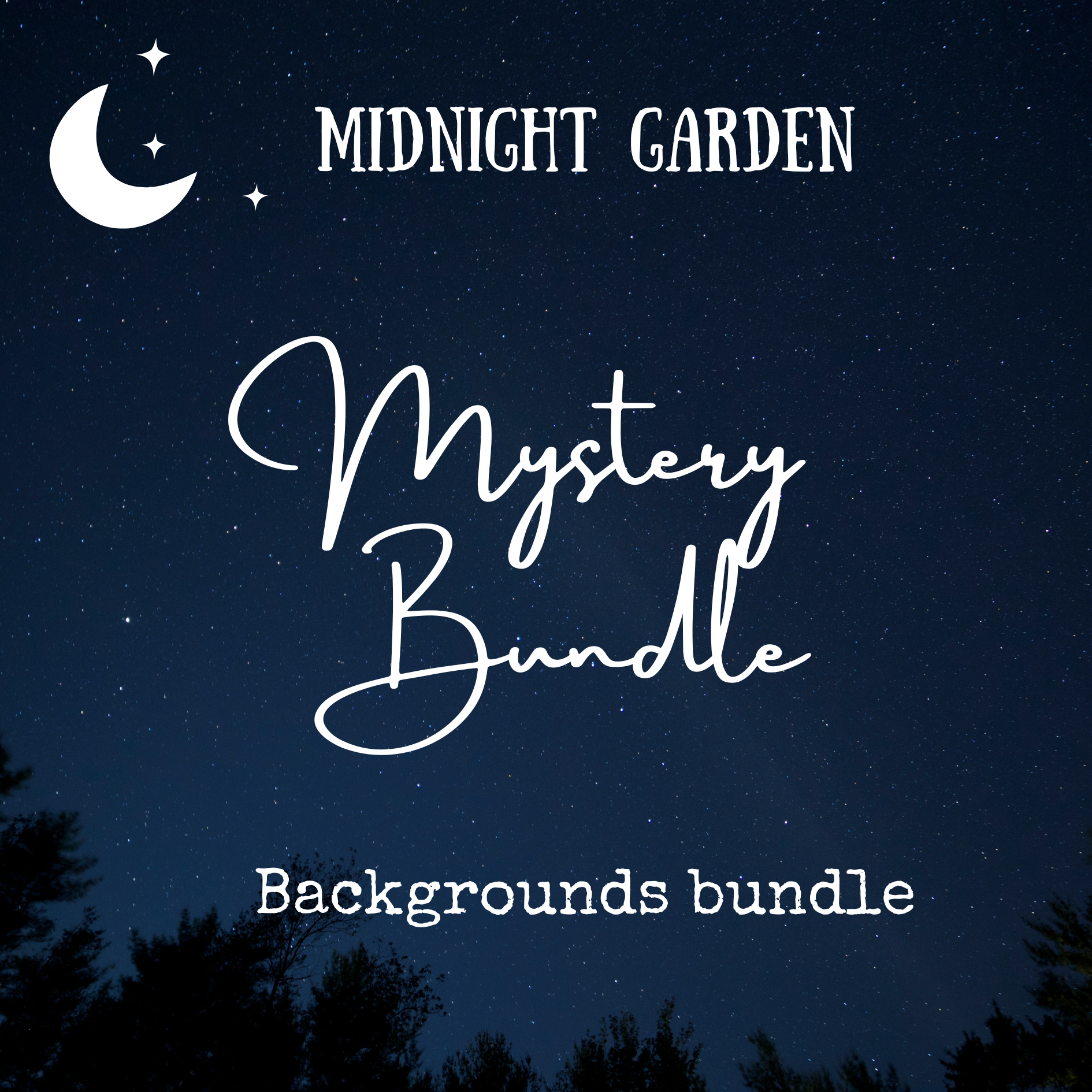 Midnight Garden Mystery Background 8 FQ Bundle